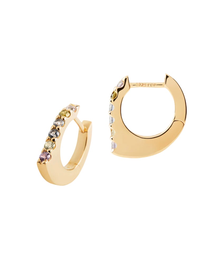 PDPAOLA Slušivé pozlátené náušnice Oda Hoops AR01-G18-U