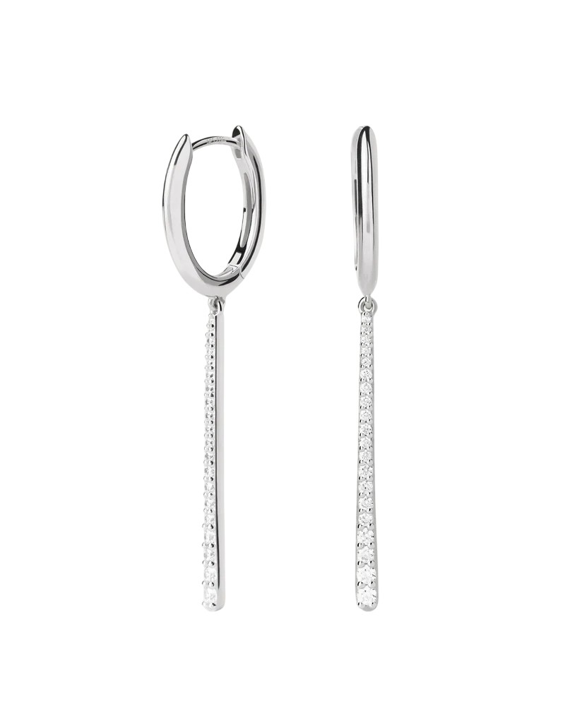 PDPAOLA Strieborné visiace náušnice Olga Hoops Essentials AR02-C88-U