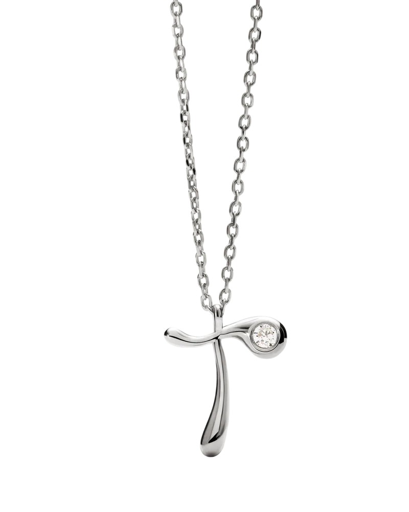 PDPAOLA Strieborný náhrdelník písmeno "T" Initial CO02-B93-U (retiazka, prívesok)