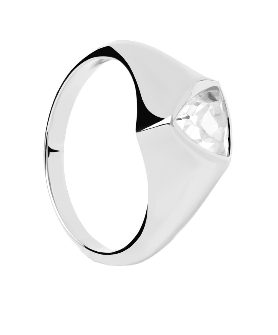 PDPAOLA Stříbrný prsten Triangle Shimmer Essentials AN02-986 52 mm