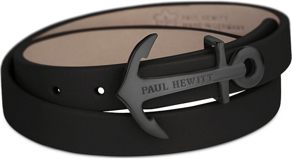 Paul Hewitt Dvojitý kožený náramok s kotvou PH-WB-B-2 37,5 cm