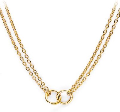 Pierre Lannier Stylový pozlacený náhrdelník s kroužky Seduction BJ02A4201