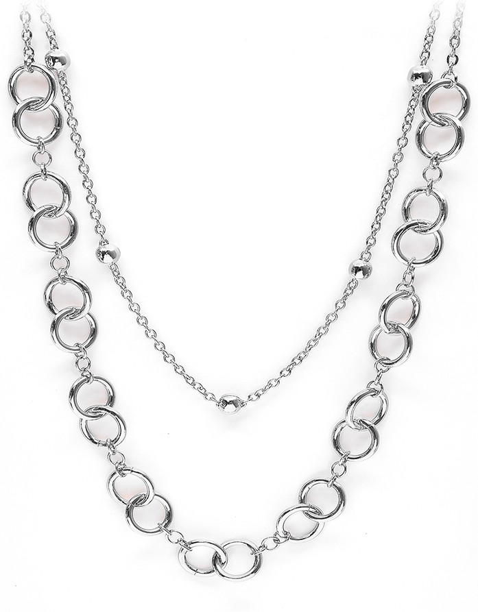 Pierre Lannier Výrazný ocelový dvojitý náhrdelník Seduction BJ02A9101