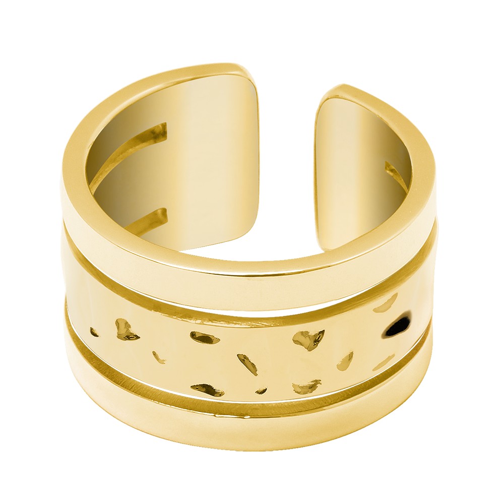 Pierre Lannier Výrazný pozlacený prsten Echo BJ10A720 52 mm