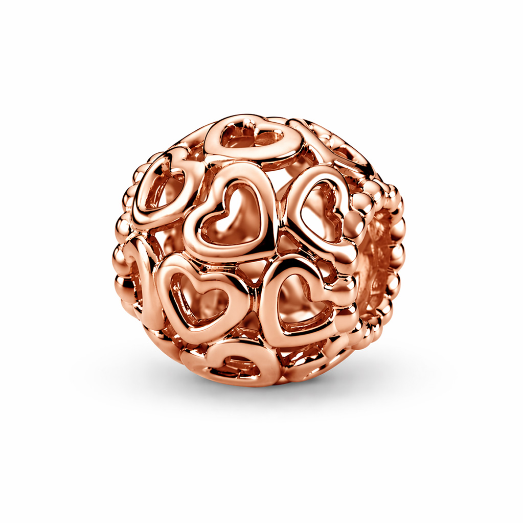 Pandora Bronzový korálek se srdíčky Rose Moments 780964