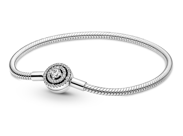Pandora Elegantní stříbrný náramek se zirkony Timeless 590038C01 21 cm