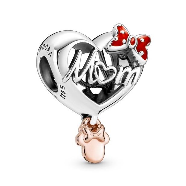 Pandora Hravý korálek Srdíčko s myškou Minnie Disney 781142C01