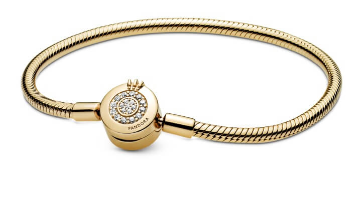 Pandora Bracciale con coroncina placcato in oro Shine 569046C01 19 cm