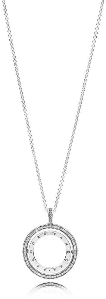 Pandora Luxusný strieborný náhrdelník s obojstranným príveskom 397410CZ-60 (retiazka, prívesok)