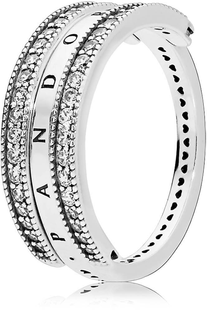 Pandora Luxusní stříbrný prsten 197404CZ 58 mm