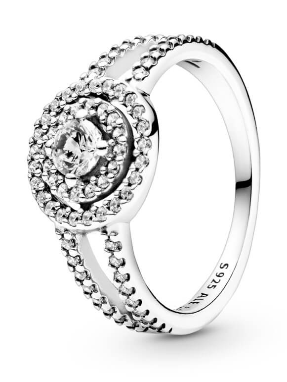 Pandora Luxusní třpytivý prsten ze stříbra 199408c01 56 mm