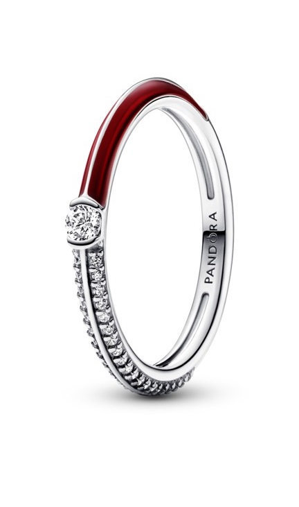 Pandora Moderní stříbrný prsten se zirkony Me 192528C01 50 mm