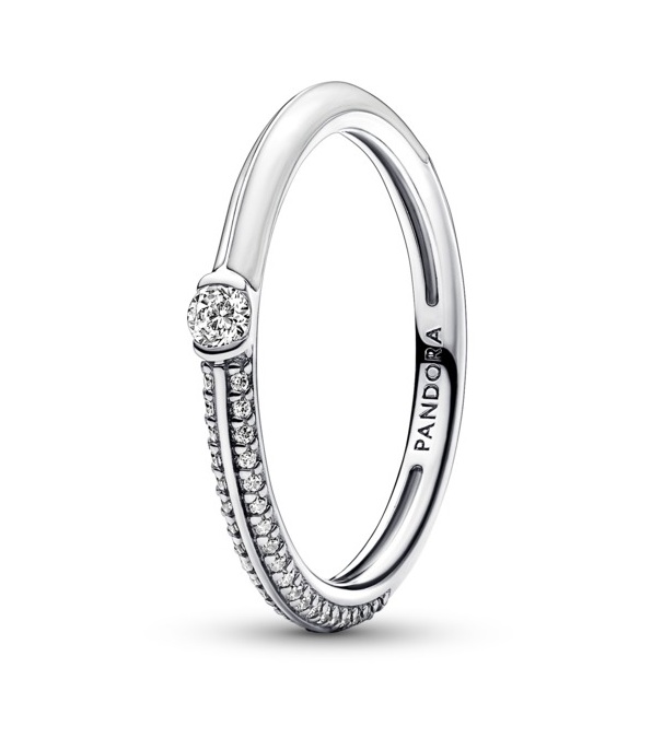 Pandora Půvabný stříbrný prsten se zirkony Me 192528C02 50 mm