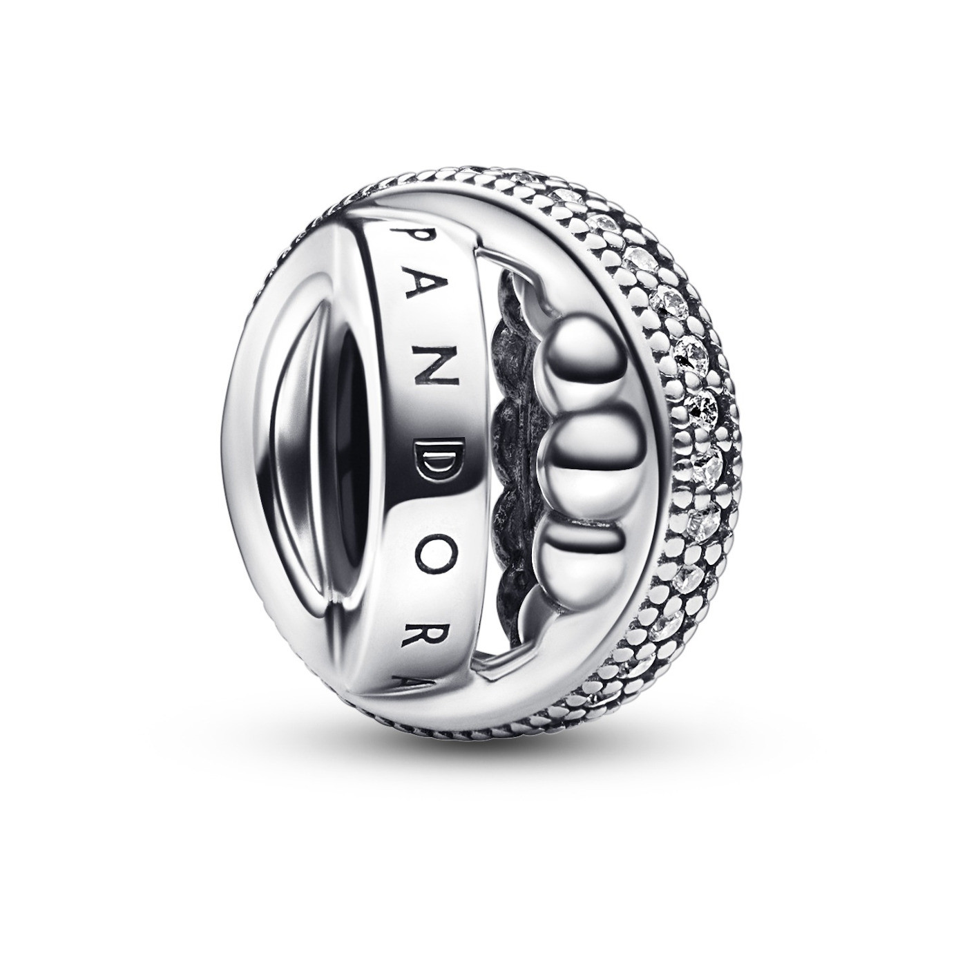 Pandora Gyönyörű ezüst gyöngy Signature Logo Moments 792317C01