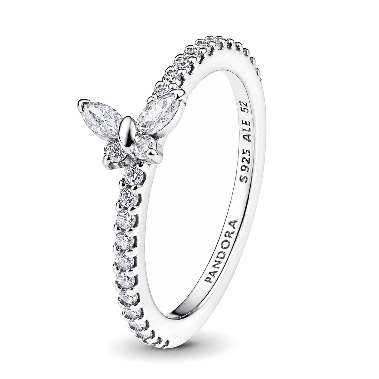 Pandora Něžný stříbrný prsten Čirý motýlek Timeless 194269C03 58 mm
