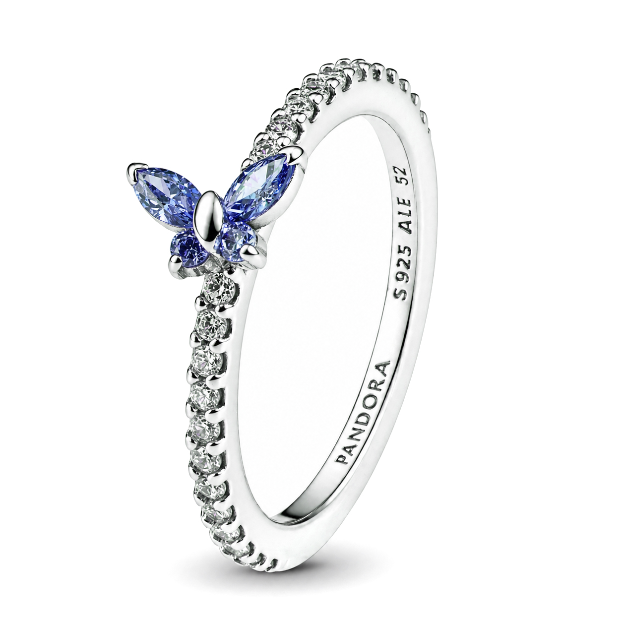 Pandora Něžný stříbrný prsten Modrý motýlek Timeless 194269C01 52 mm