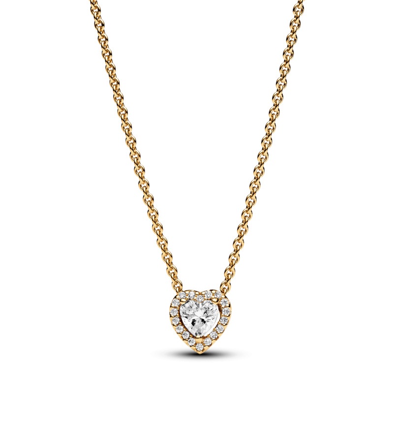 Pandora Pozlacený náhrdelník s třpytivým srdíčkem Timeless 368425C01-45