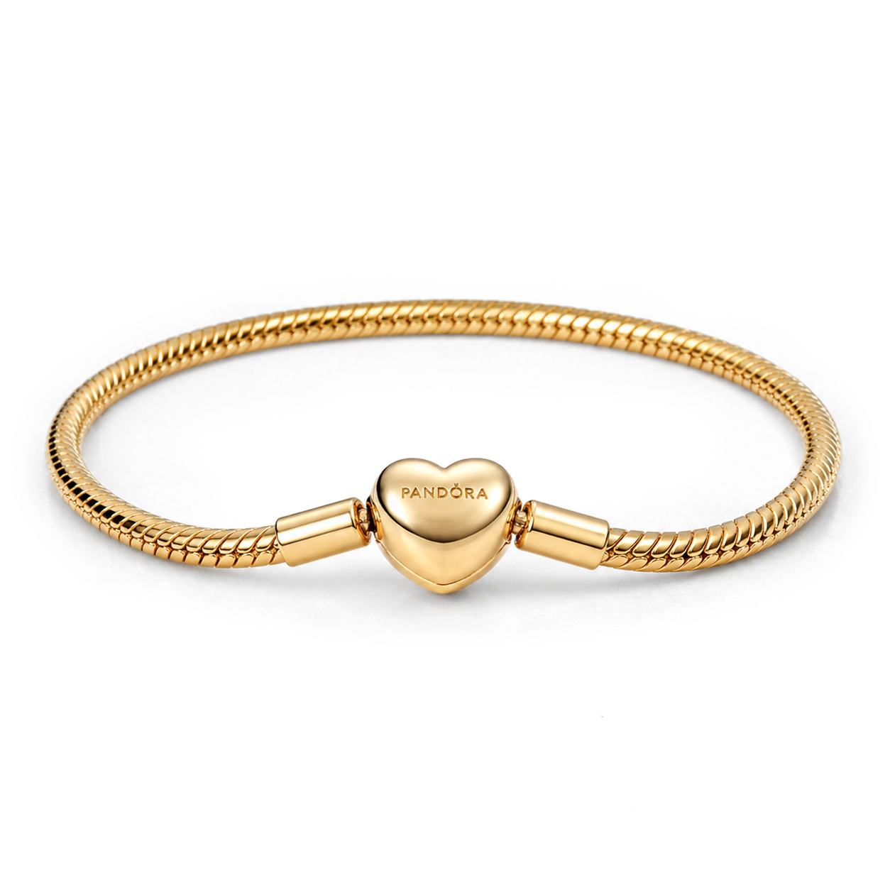 Pandora Pozlacený náramek se srdíčkem Shine Moments 564236C00 21 cm
