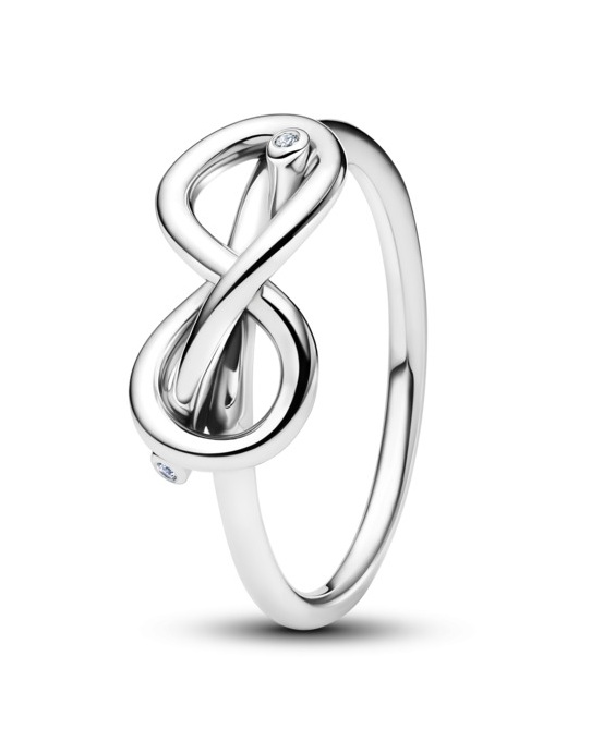 Pandora Stříbrný prsten Uzel nekonečna Moments 193759C01 58 mm