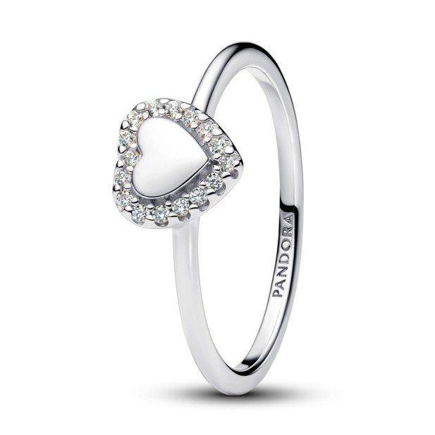 Pandora Romantický stříbrný prsten Srdce s aureolou Timeless 193801C01 58 mm
