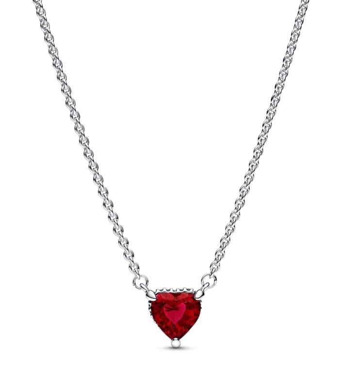 Pandora Slušivý stříbrný náhrdelník Třpytivé srdce Timeless 392542C01-45