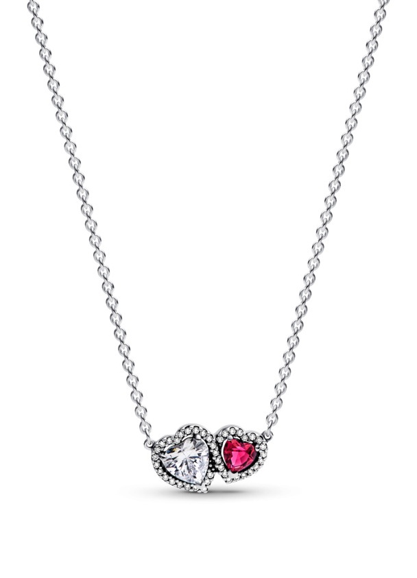 Pandora Slušivý stříbrný náhrdelník Třpytivé srdce Timeless 393632C01-45