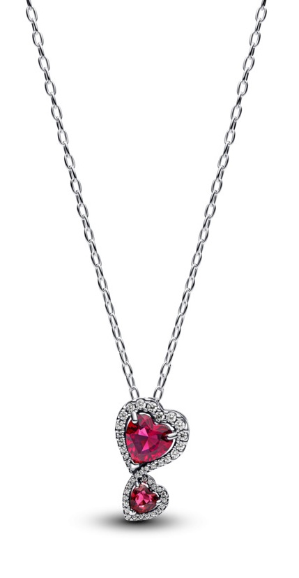 Pandora Krásný stříbrný náhrdelník Blyštivé srdce Timeless 393658C01-60