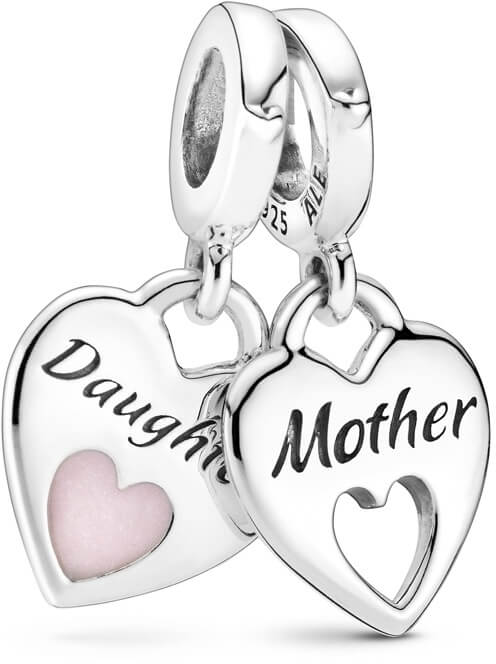 Pandora -  Srdíčkové přívěsky Matka a dcera Double Heart 799187C01