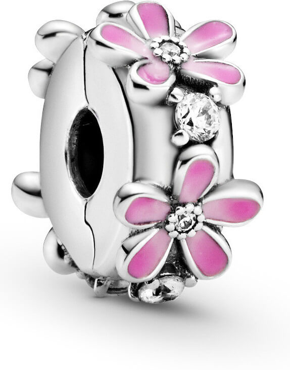 Pandora Stříbrný klip Růžové květy 798809C01