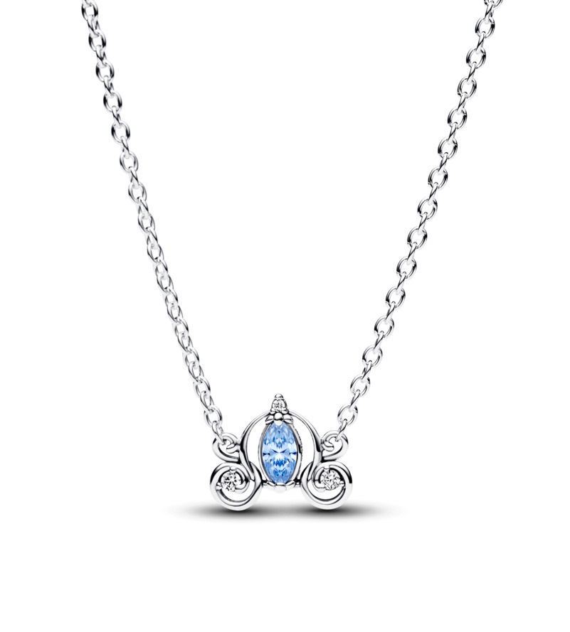 Levně Pandora Stříbrný náhrdelník Popelčin kočár Disney 393057C01-45
