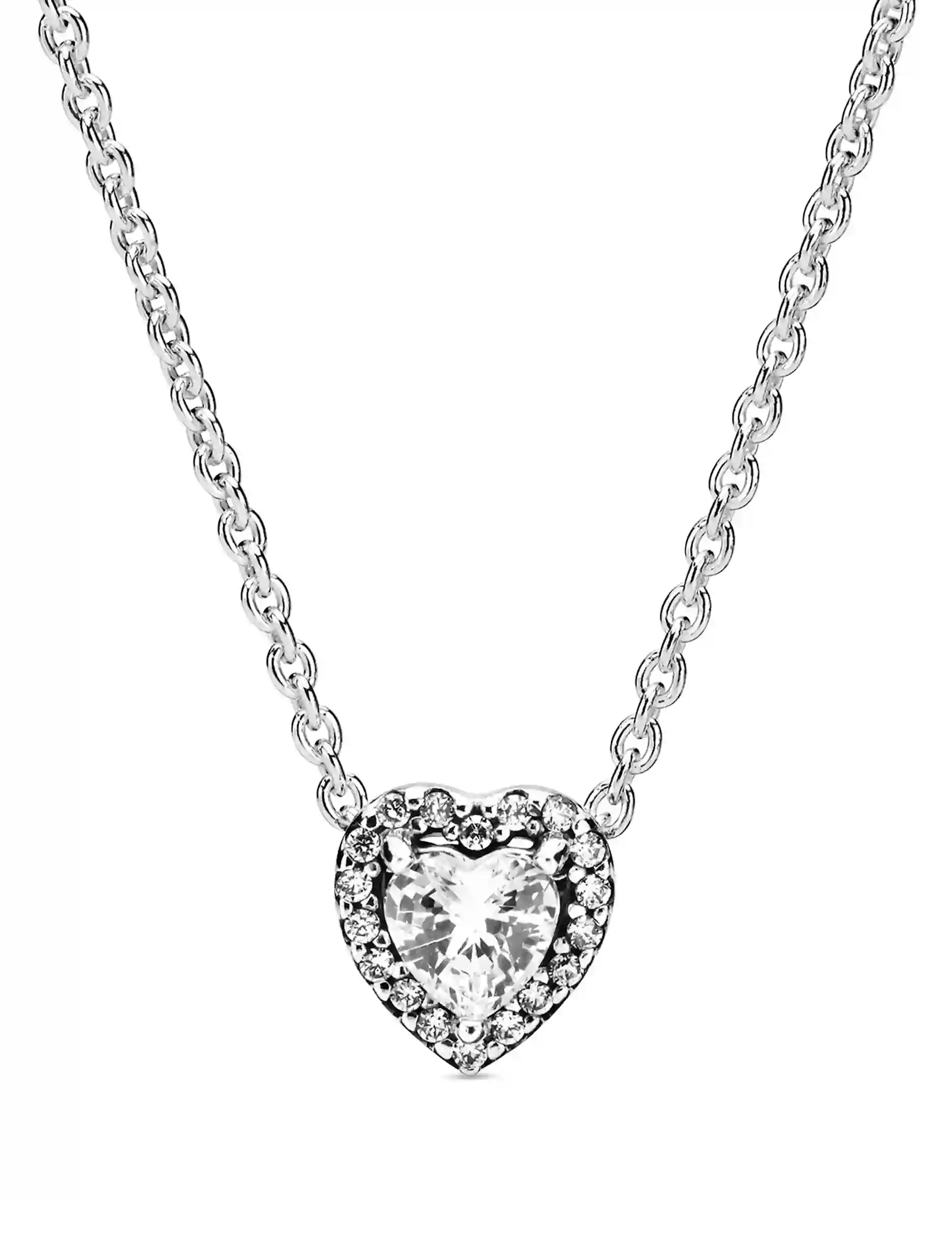Strieborný náhrdelník s trblietavým srdiečkom Timeless 398425C01-45