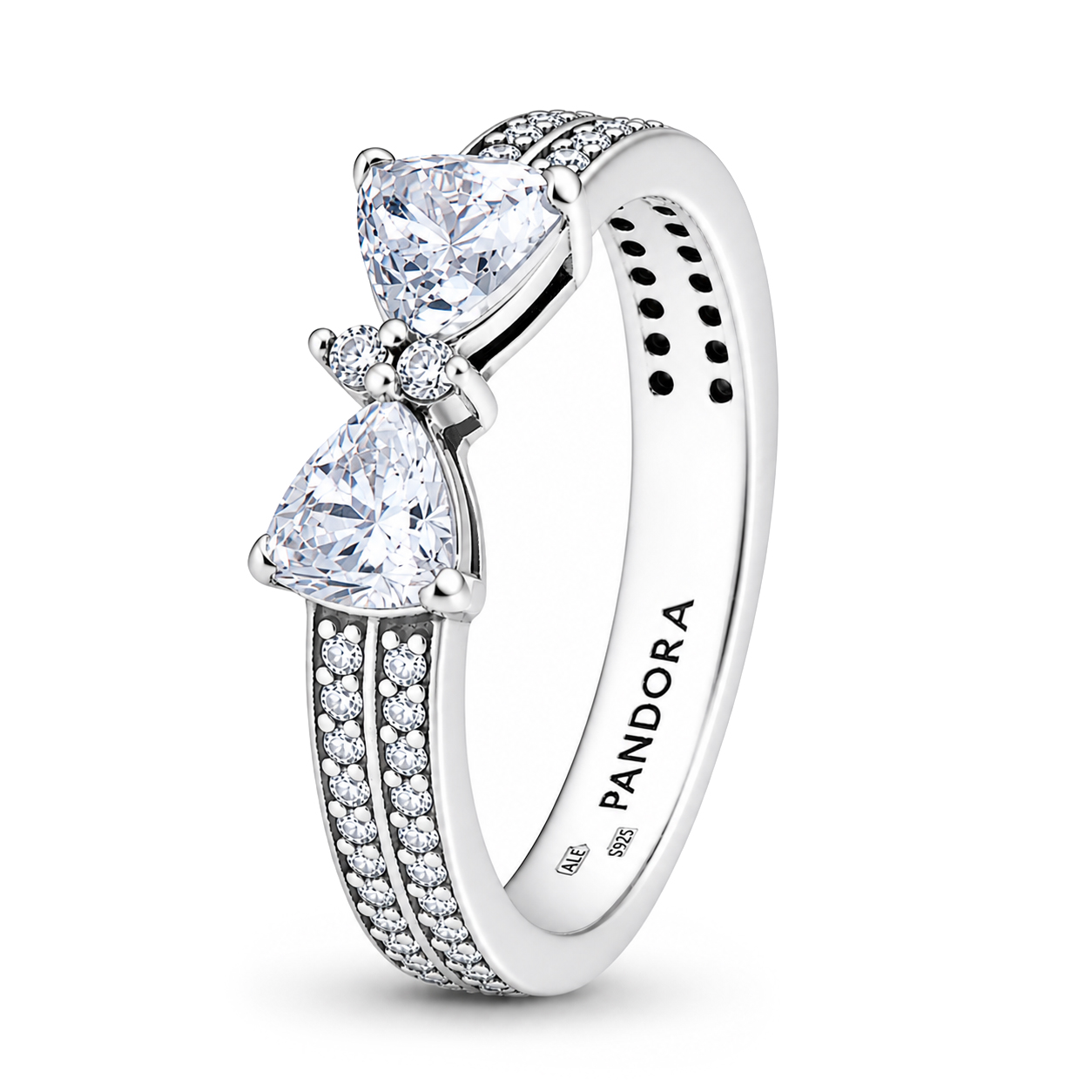Pandora Stříbrný prsten Třpytivá mašlička Timeless 193552C01 50 mm