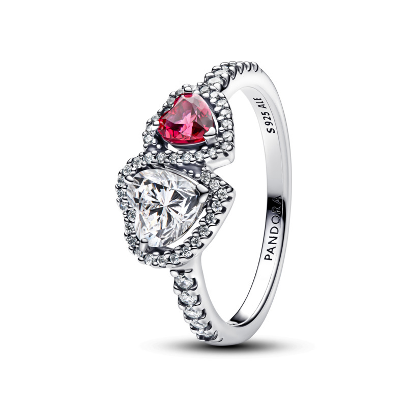 Pandora Stříbrný prsten Třpytivá srdce s aureolou Timeless 193662C01 58 mm