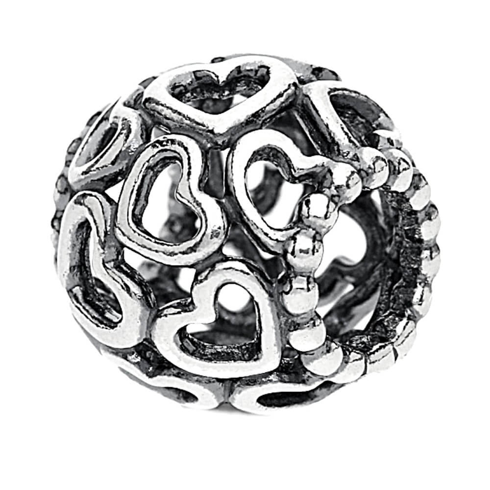 Pandora Stříbrný srdíčkový korálek 790964