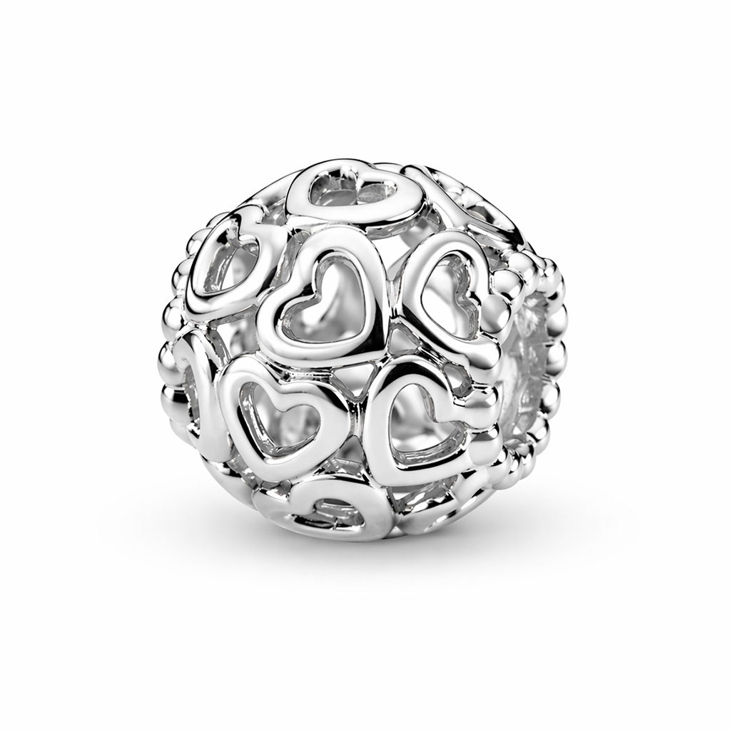 Pandora Stříbrný srdíčkový korálek Moments 790964