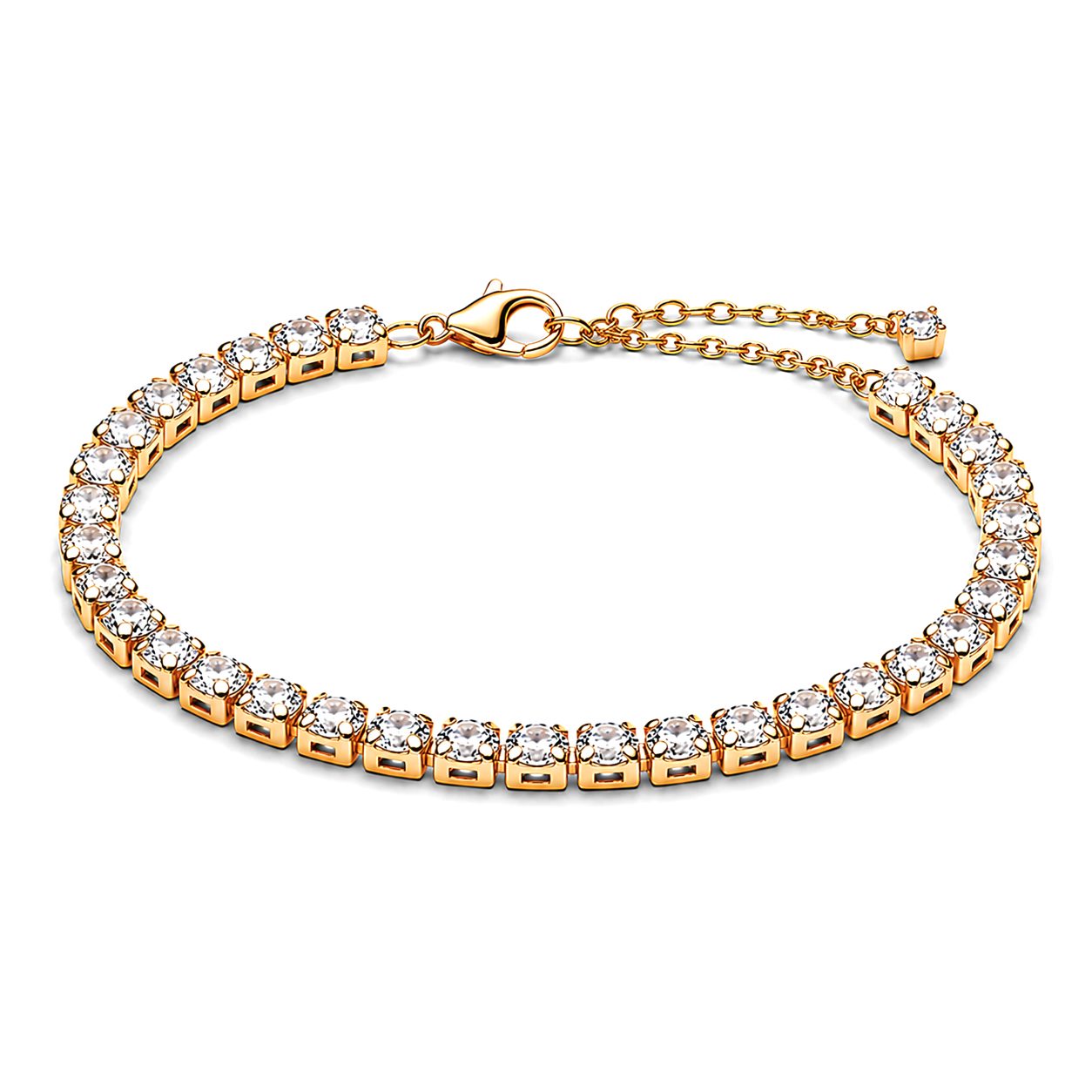 Pandora Tenisový pozlacený náramek se zirkony Shine 563539C01 20 cm