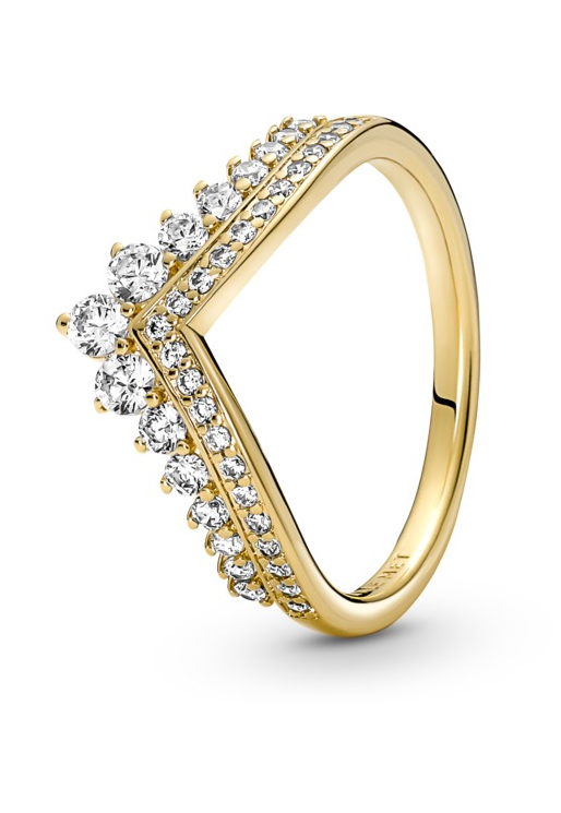 Pandora Třpytivý pozlacený prsten s diadémem Shine Timeless 167736C01 52 mm