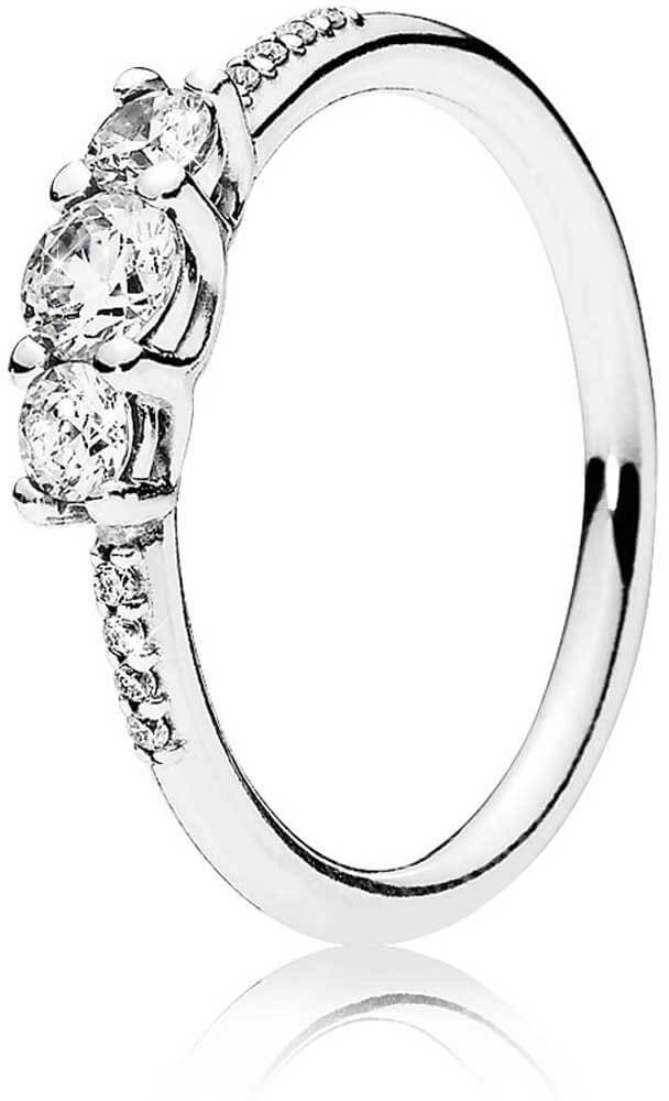 Pandora Třpytivý stříbrný prsten 196242CZ 54 mm