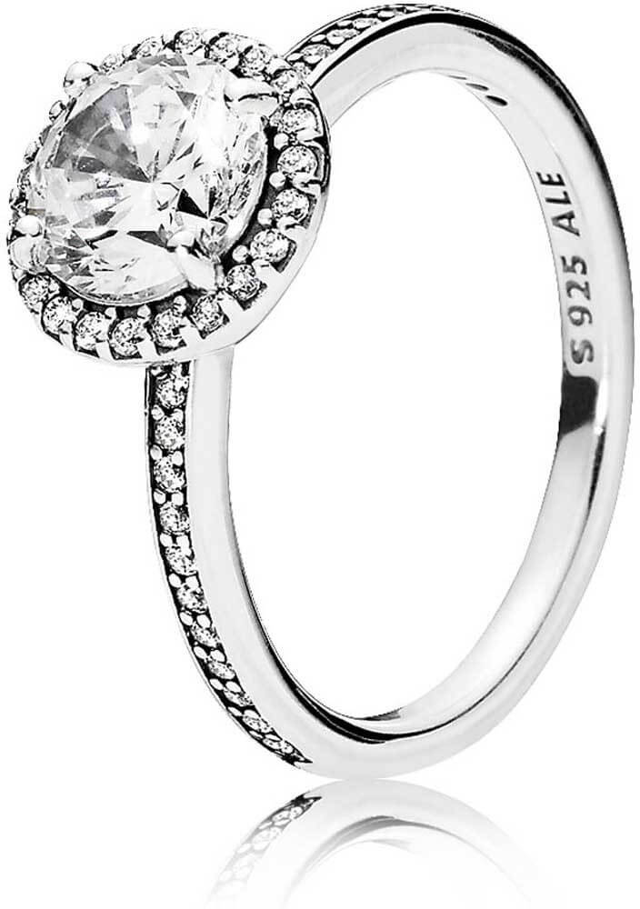 Pandora Třpytivý stříbrný prsten Timeless 196250CZ 56 mm