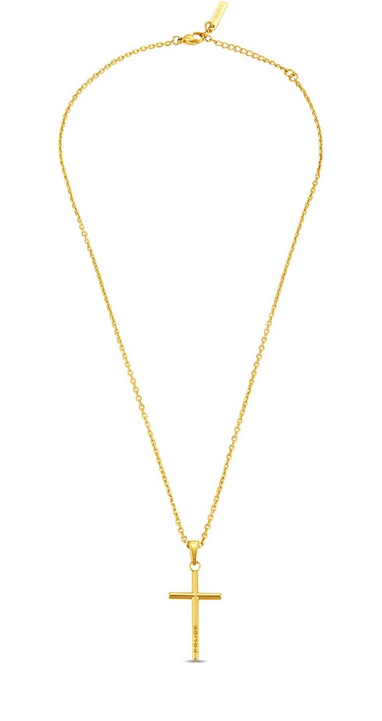 Levně Police Minimalistický pozlacený náhrdelník Kříž WRANGELL II PEAGN0010902