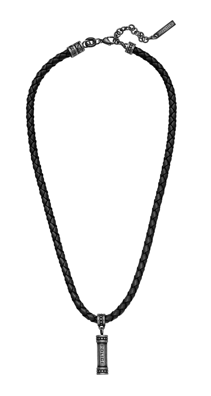 Police Moderní kožený náhrdelník pro muže Barrell PEAGN0035001