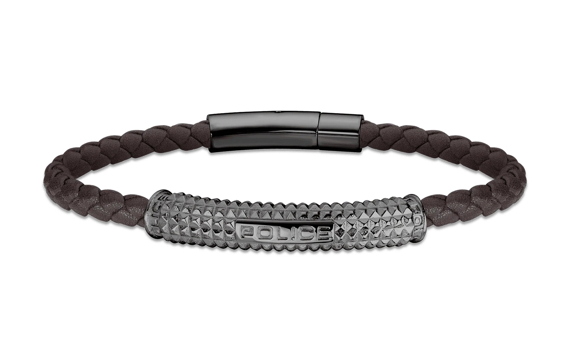 Police Štýlový kožený náramok Hardware PEAGB2214903