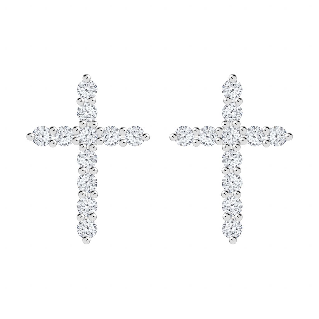 Levně Preciosa Designové stříbrné náušnice Tender Cross s kubickou zirkonií Preciosa 5333 00