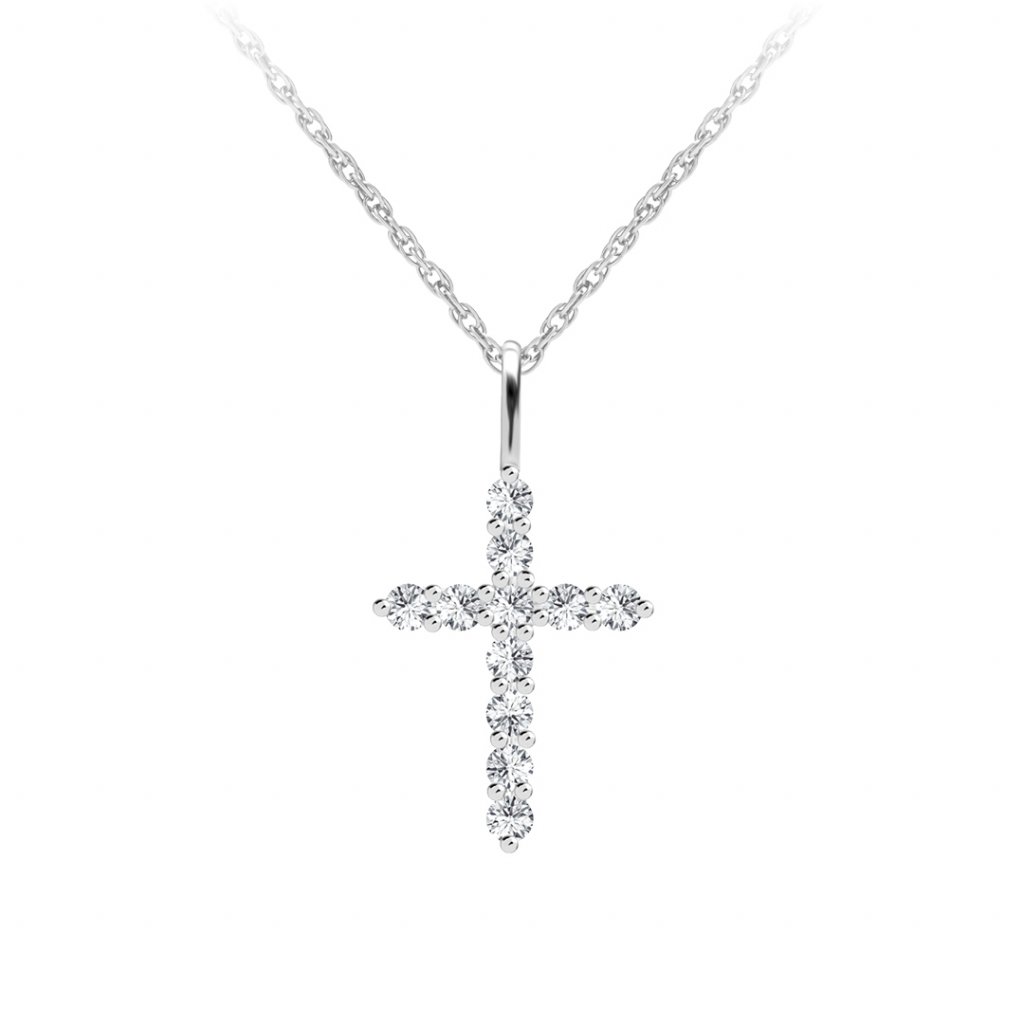 Preciosa Designový stříbrný náhrdelník Tender Cross s kubickou zirkonií Preciosa 5332 00