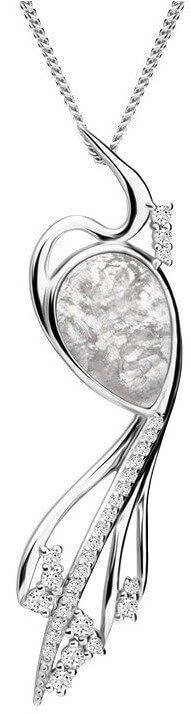 Levně Preciosa Elegantní náhrdelník Ines Matrix bílý 6109 11 (řetízek, přívěsek)