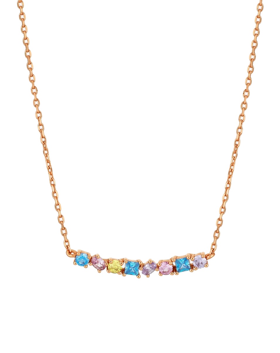 Levně Preciosa Hravý pozlacený náhrdelník Valencia s kubickými zirkony 5367P70