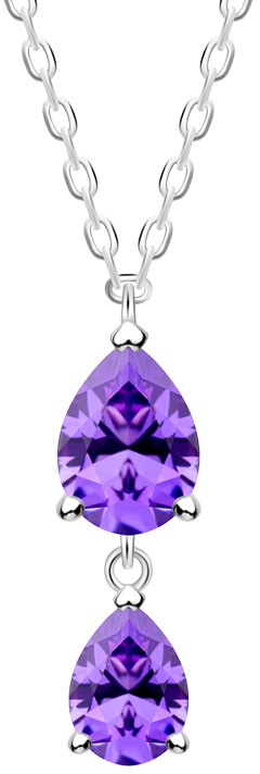 Preciosa Jemný stříbrný náhrdelník Lyra Violet 5264 56 (řetízek, přívěsek)