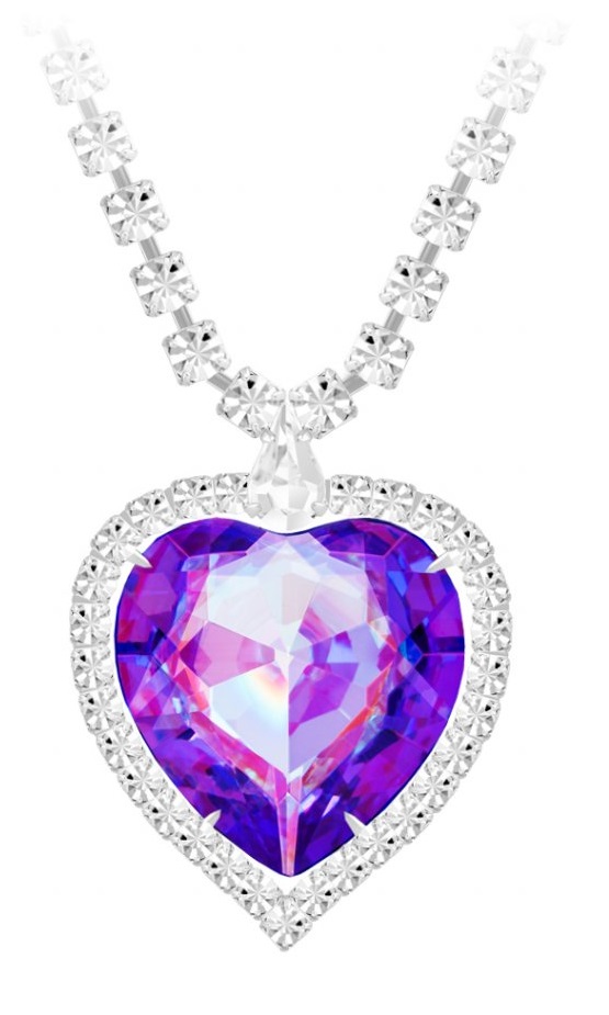 Preciosa Nádherný náhrdelník fialové srdce s českým křišťálem 2025 56