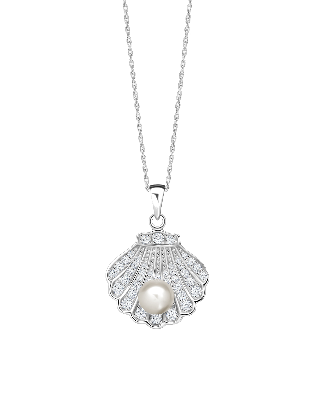 Preciosa Nádherný stříbrný náhrdelník Birth of Venus s říční perlou a kubickou zirkonií Preciosa 5349 00
