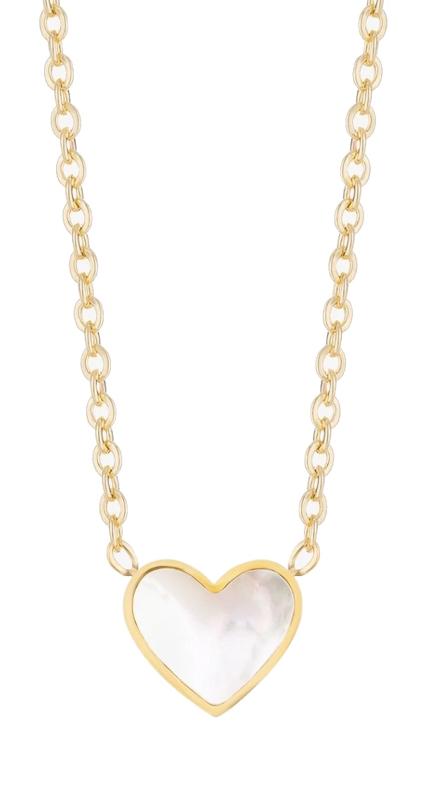 Preciosa Něžný pozlacený náhrdelník s perletí Mother of Pearl Heart 7490Y01